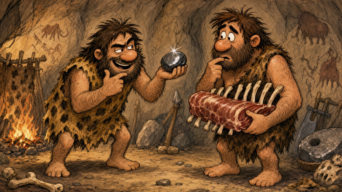 Caveman barter scam - the earliest known scam